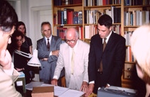 Dr. Alfons Weller und Dr. A.A.Bispo. Haus der Kirchenmusik, Maria Laach.Internationales Symposium Kirchenmusik und Brasilianische Kultur in Maria Laach 1999